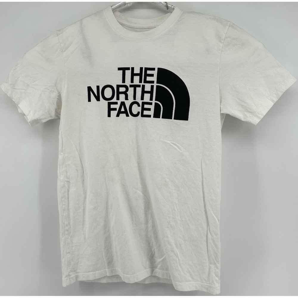 The North Face Short Sleeve T Shirt White Black Logo Men's Size Small